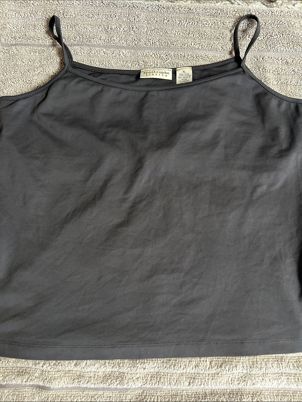Ladies Size XL 18/20 Apostrophe Stretch Rich Brown Slim Spaghetti-Strap Tank
